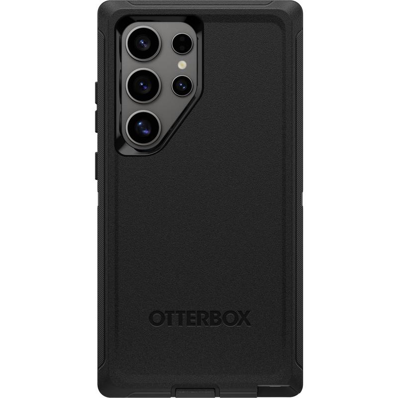 Product Introduction of OtterBox Samsung Galaxy S24 Ultra Defender Series Case - BLACK, rugged & durable, with port protection, includes holster clip kickstand 2