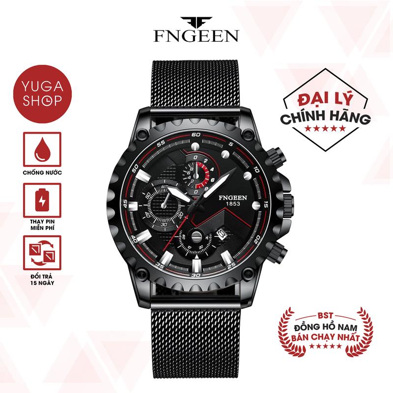 Đồng hồ Nam FNGEEN F3 có 3 kim nhỏ kiểu có lịch ngày dây thép có dạ quang TẶNG DỤNG CỤ THÁO DÂY HỘP ĐỒNG HỒ PIN ĐỒNG HỒ DỰ PHÒNG SỐ LƯỢNG QUÀ TẶNG CÓ HẠN