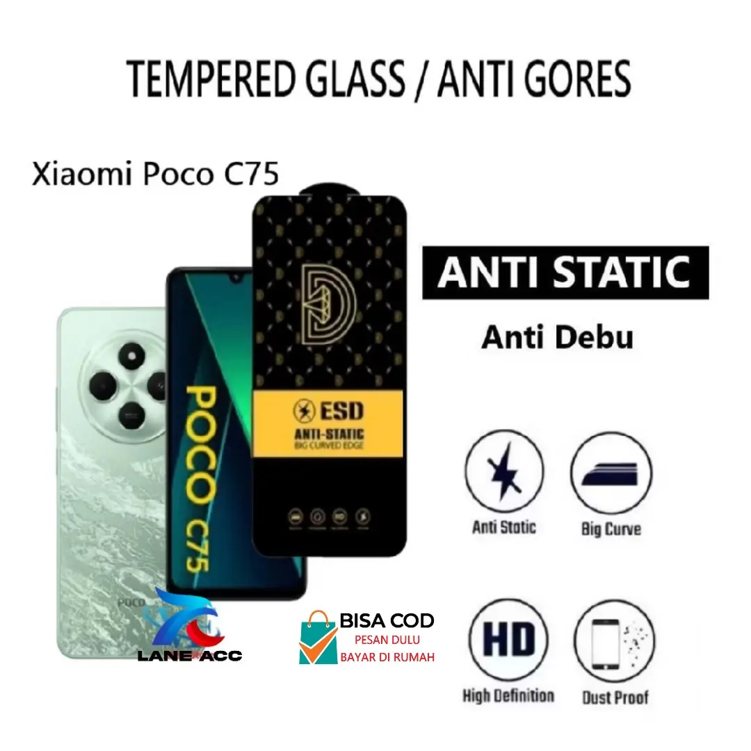 TEMPERED GLASS / ANTI GORES FOR XIAOMI POCO C75 PREMIUM ESD ANTI STATIC ANTI DEBU