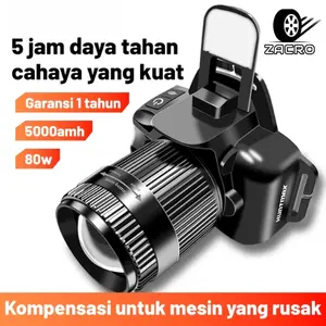 HUNTMAX Senter Kepala /Lampu Senter Kepala/Baterai 5000mAh 80w Senter super terang