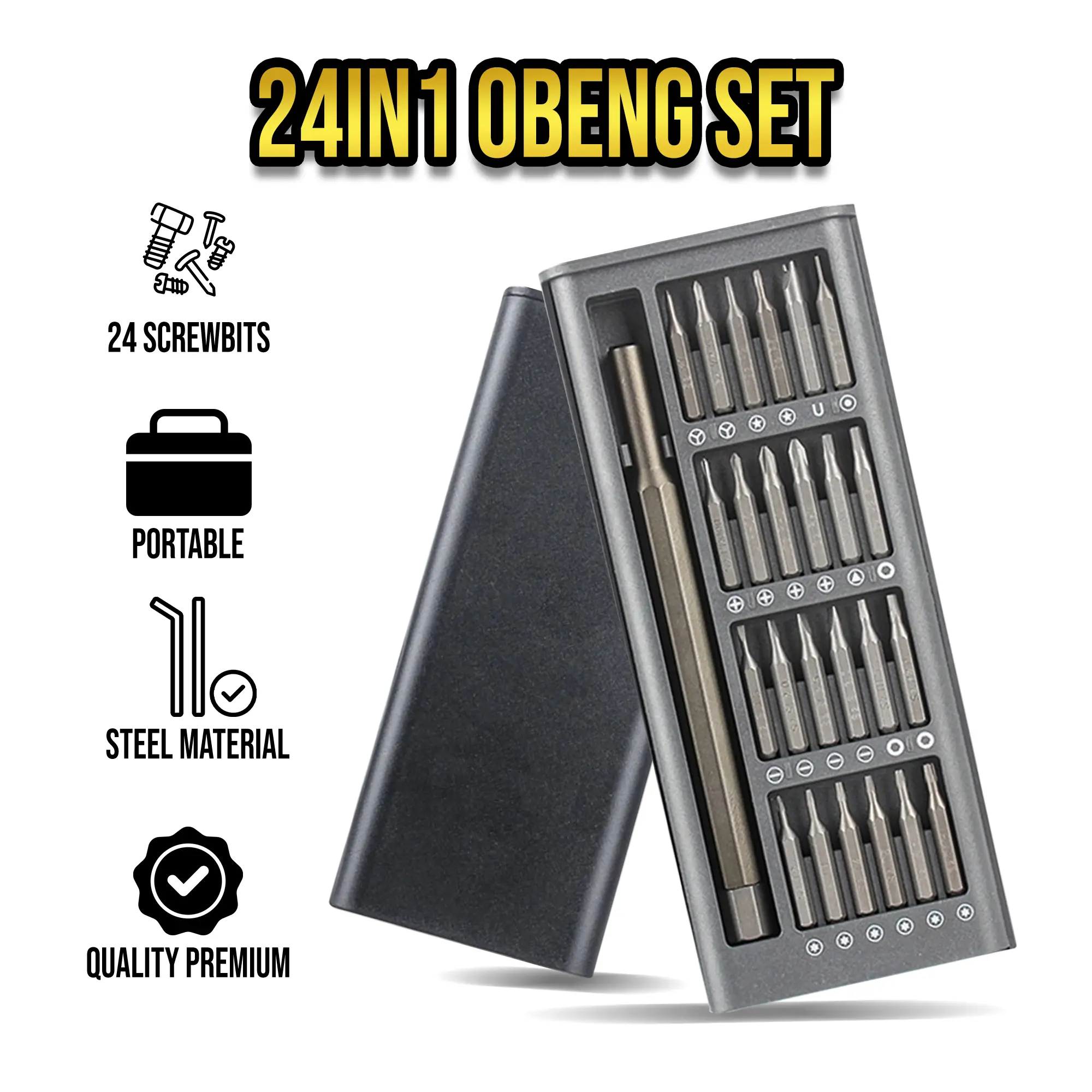 107 Home Obeng 24in1 Set Screw Driver Portable Multifungsi Magnetic Premium