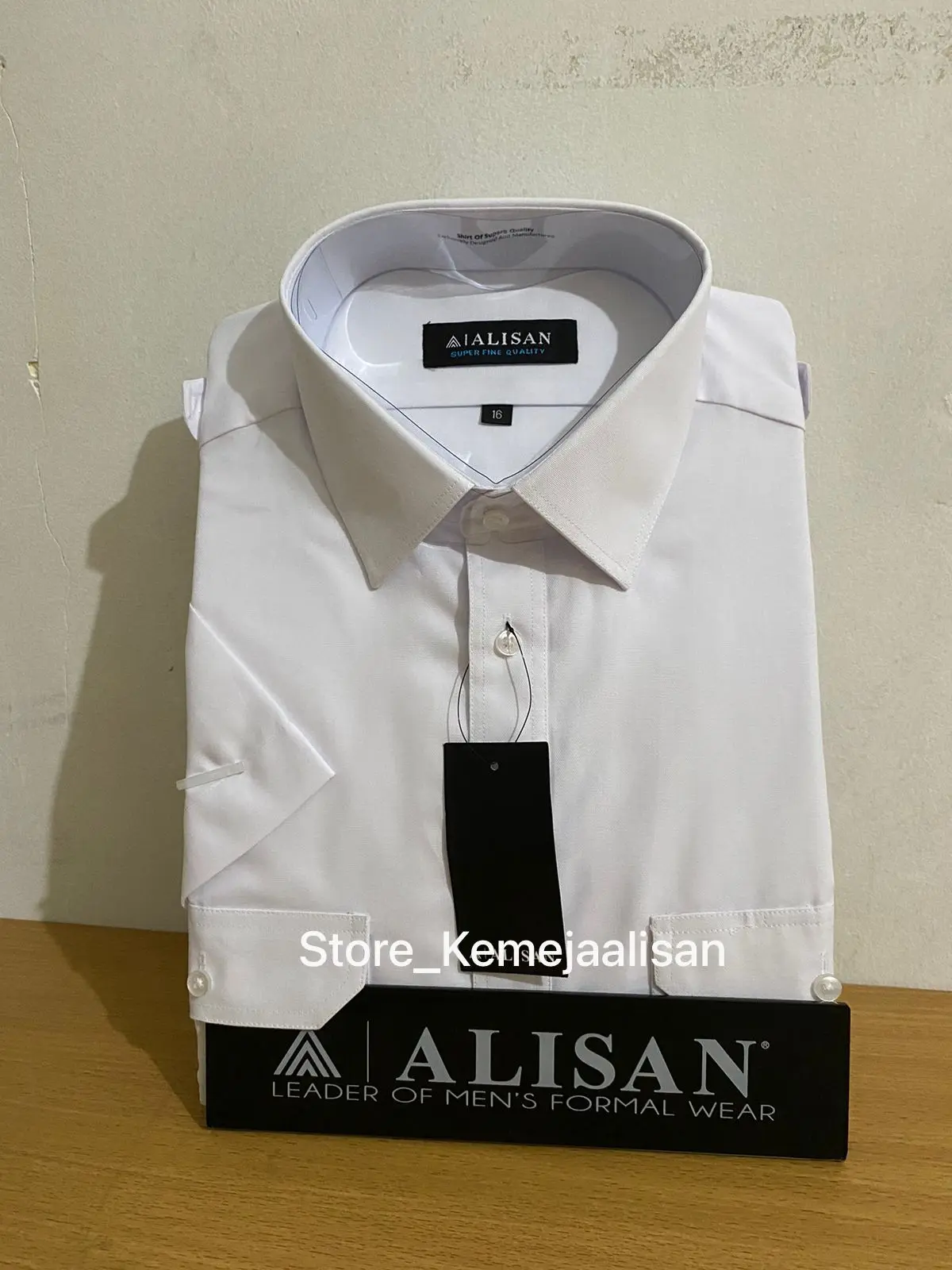 KEMEJA ALISAN LENGAN PENDEK PUTIH PANGKAT REGULER