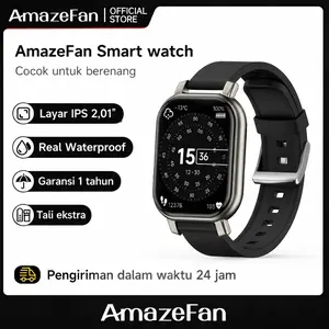 AmazeFan Smartwatch X40 Jam Tangan Pria Wanita Jam Tahan Air Jam Olahraga 2.01-inch Tombol Kustom Telepon Bluetooth Pemantauan Tidur Bergaransi 12bulan
