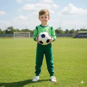 Gomader Setelan Baju Olahraga Sekolah SD Hijau bulet Anak Outdoor