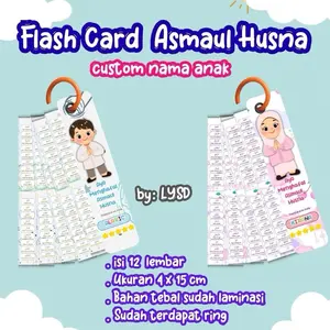 Flash Card Asmaul Husna Media Belajar Edukasi Anak