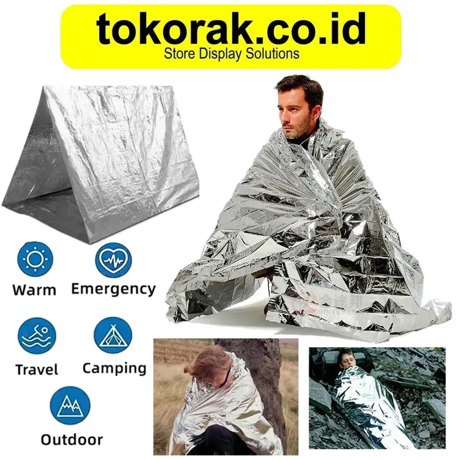 SELIMUT EMERGENCY BLANKET THERMAL 130X210 CM 160X210 CM SELIMUT DARURAT SURVIVAL BLANKET HEAT INSULATION SL03-001 160 X 210 CM 130 X 210 CM