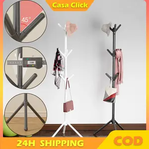 Gantungan Baju Berdiri Stand Gantungan Kayu Topi Multifungsi Rak mantel Simple Installation Tunggal untuk Gantungan Topi