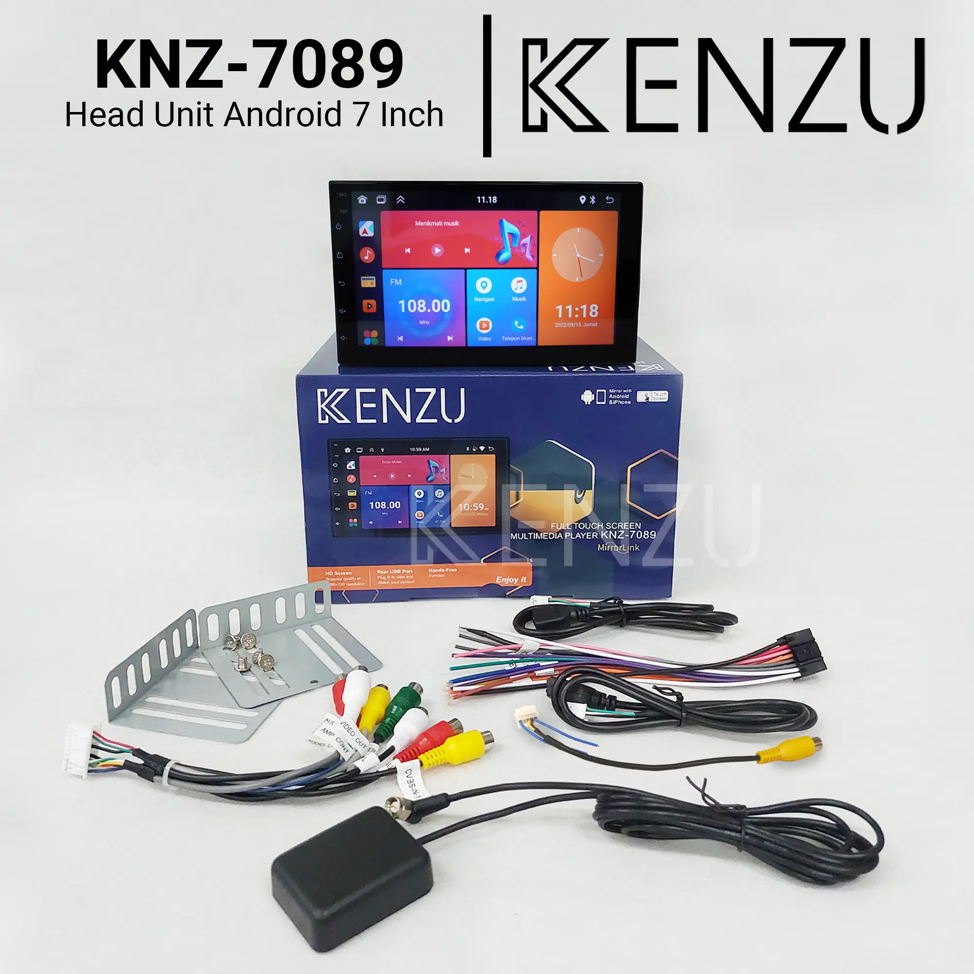 Head Unit Double DIN Android KENZU 7/9/10 INCI Car Audio Bluetooth Wifi Radio 1+32G/2+32G Voice Command