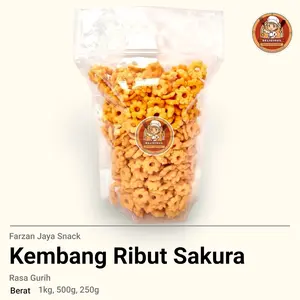 Farzan Jaya Snack Snack Kembang Ribut Sakura Cemilan Renyah Gurih | Kue Kering - Isi 1kg \ 500g \ 250g \ 150g