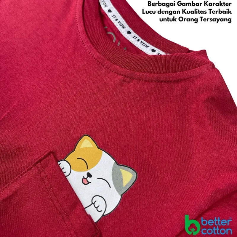 Kaos Polos Anak Bayi Unisex Premium Soft Katun 100% - Itsvow T-Shirt Saku Anak Pocket Basic Laki-Laki Perempuan Atasan Balita 1-10 Tahun 1