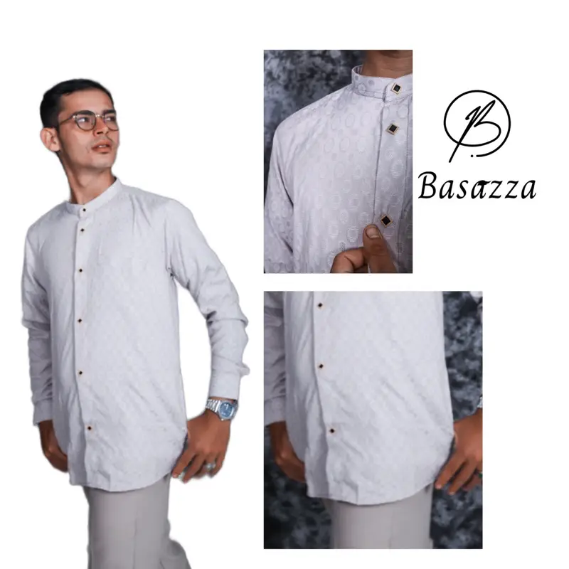 [New Clothes] kemko sultan Kemeja koko jaguar motif Oval baju muslim pria dewasa lengan panjang Formal