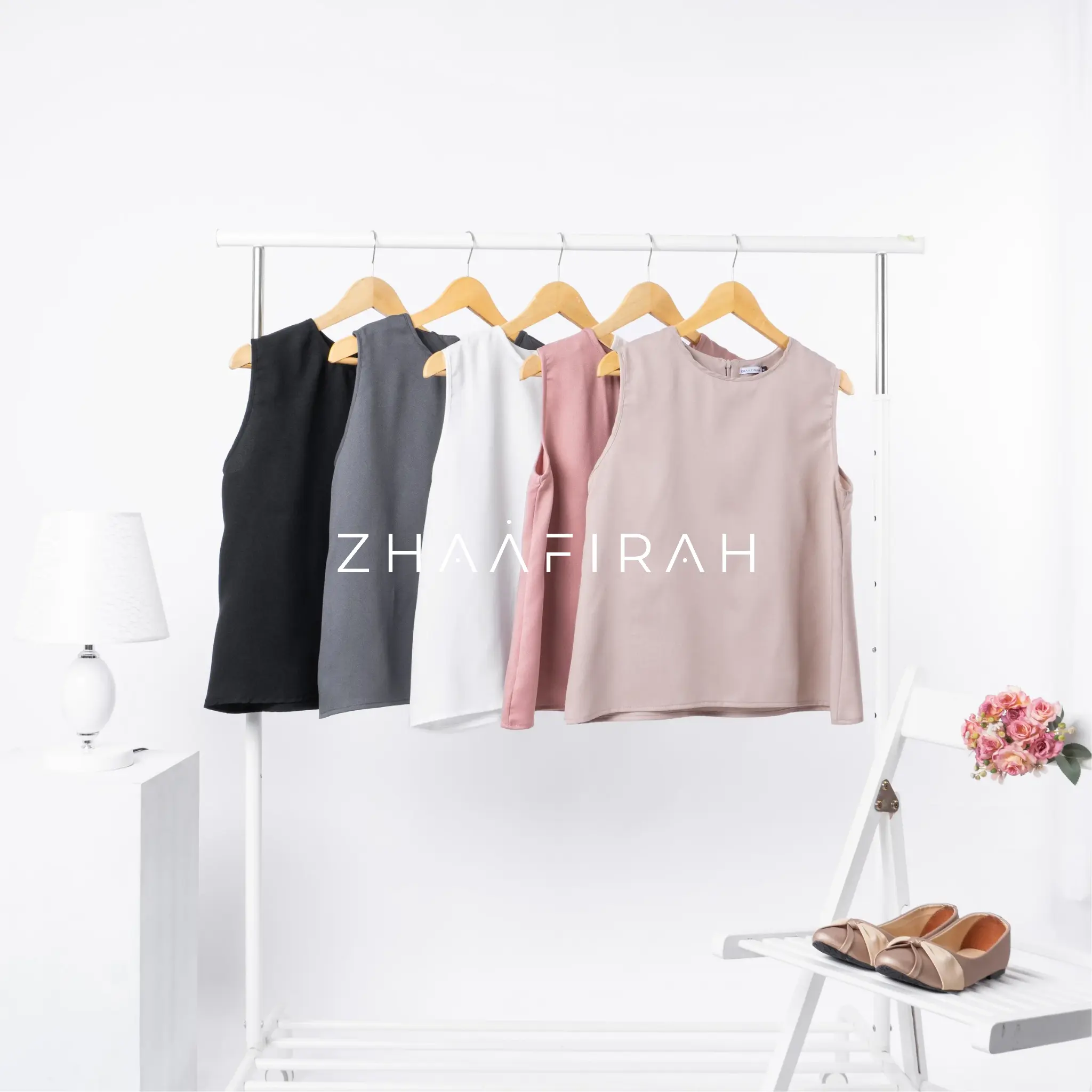 Inner Dalaman Blazer Outer - Atasan Wanita Blouse Bumil - Inner Oversize Hijab Tunik Manset Tank Top Basic Rompi Panjang Kemben Singlet Cewek Kamisol Tebal  Hitam Casual