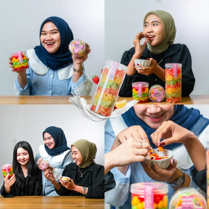 Magic Jellys - Permen Jelly Gummy 1kg Halal Cemilan Asem Manis Jeli Toples Yupi Mix Kiloan Candy Food Snack Makanan Jajanan Jeli 8