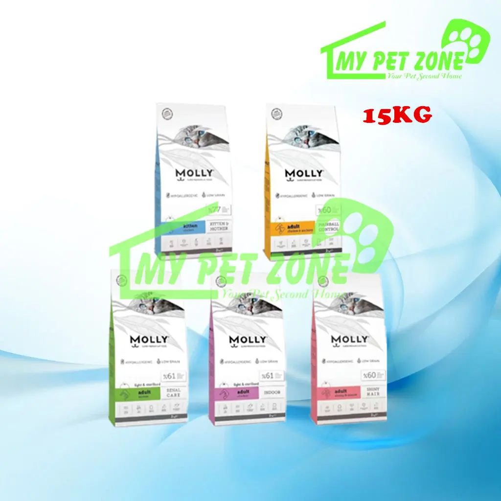 Molly Super Premium Kitten Mother Chicken Salmon Light Sterilised Lamb Cat Food 15KG