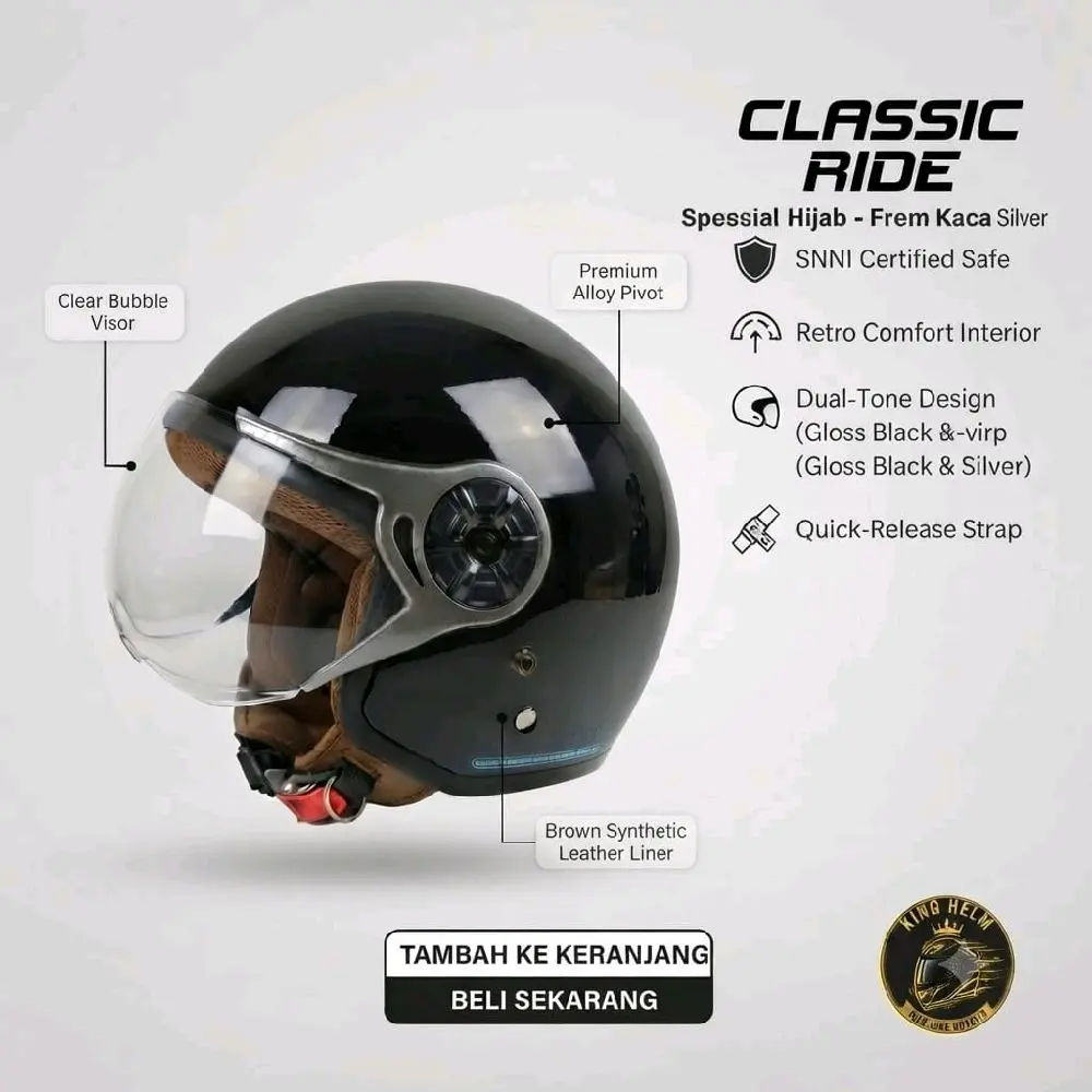 Helm Hijab premium / Helm viral / Helm Hijab / Helm SNI / Motorcycle