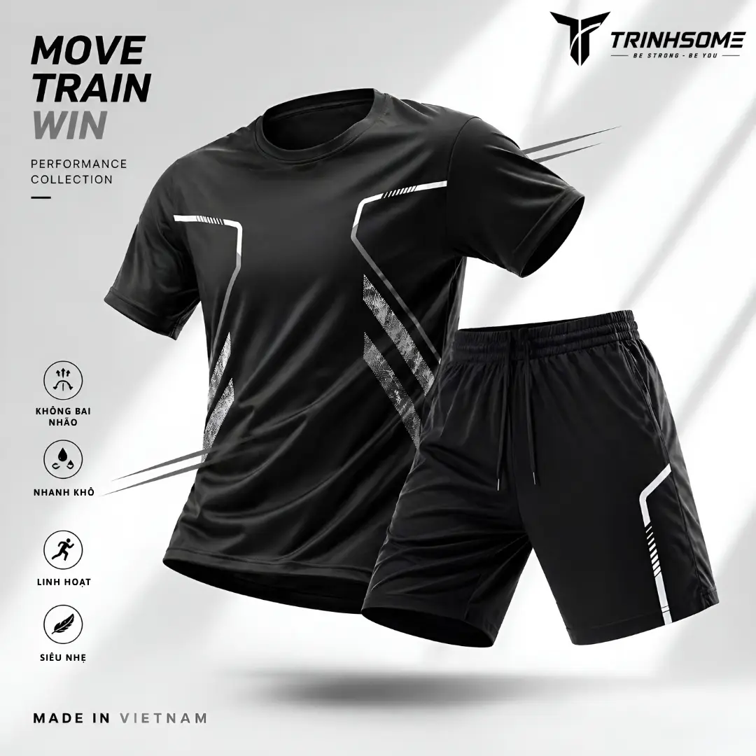 Bộ Đồ, Set Quần Áo Thể Thao Nam Nữ, Dây Rút, 2 Túi Quần, Sport Tập Thể Dục Chạy Bộ Tập Gym, Top, Không Bai Nhão, Bền, Mát Mẻ, Co Dãn 4 chiều, Cầu Lông, Gym, Bóng Đá. Mã: TM.01