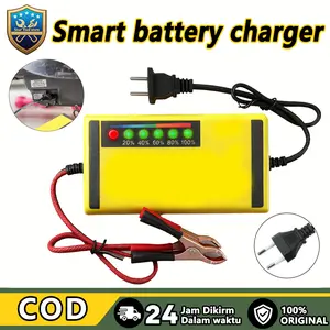 Charger 12V Solusi Isi & Perbaiki Aki Basah/Kering untuk Mobil Motor dan Truck Dilengkapi LED Display Mudah Dipantau COD 24 Jam Dikirim