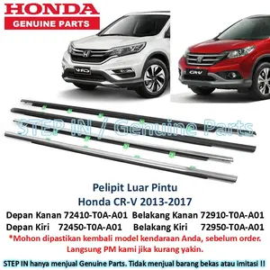 List Garnish Pelipit Luar Kaca Pintu DEPAN BELAKANG KANAN KIRI Honda CR-V CRV 2013 2014 2015 2016 2017 Original Genuine baru asli chrome vernekel