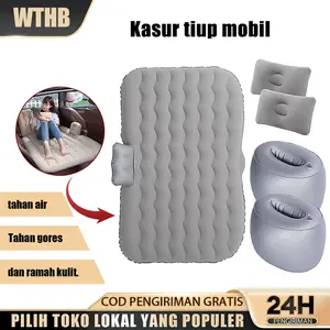 WTHB CAMPORI Kasur tiup mobil/bantal tidur tiup mobil serbaguna untuk dalam dan luar ruangan dengan pompa udara, dimensi 135 x 85 x 45 cm travel bed Angin Tempat Travelling Camping Lipat Set Listrik Matras Full mudik
