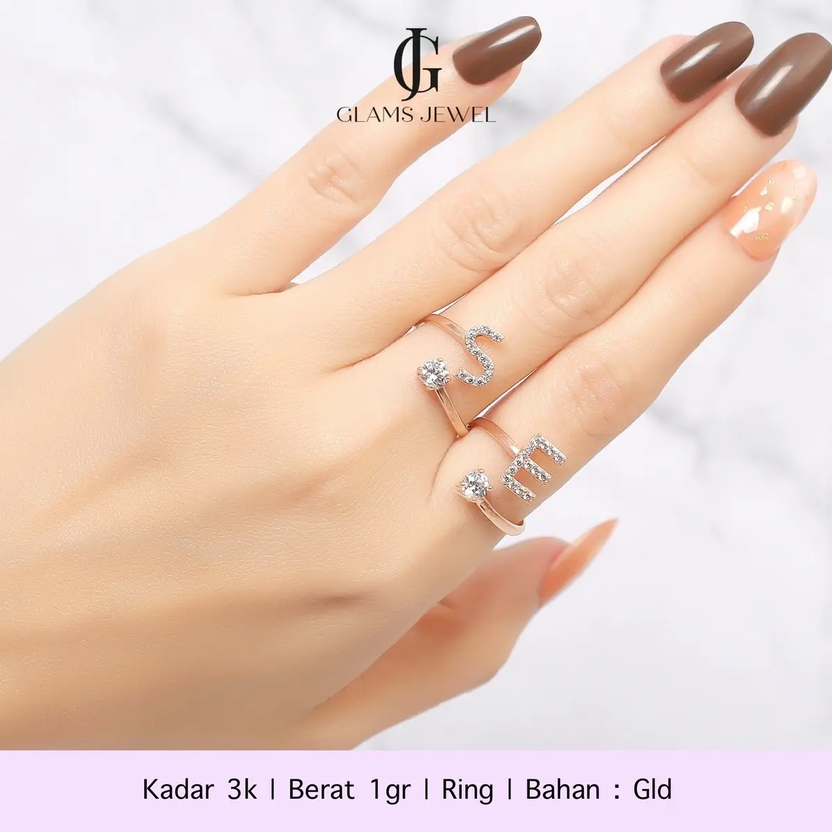Cincin Inisial Huruf 1gr.