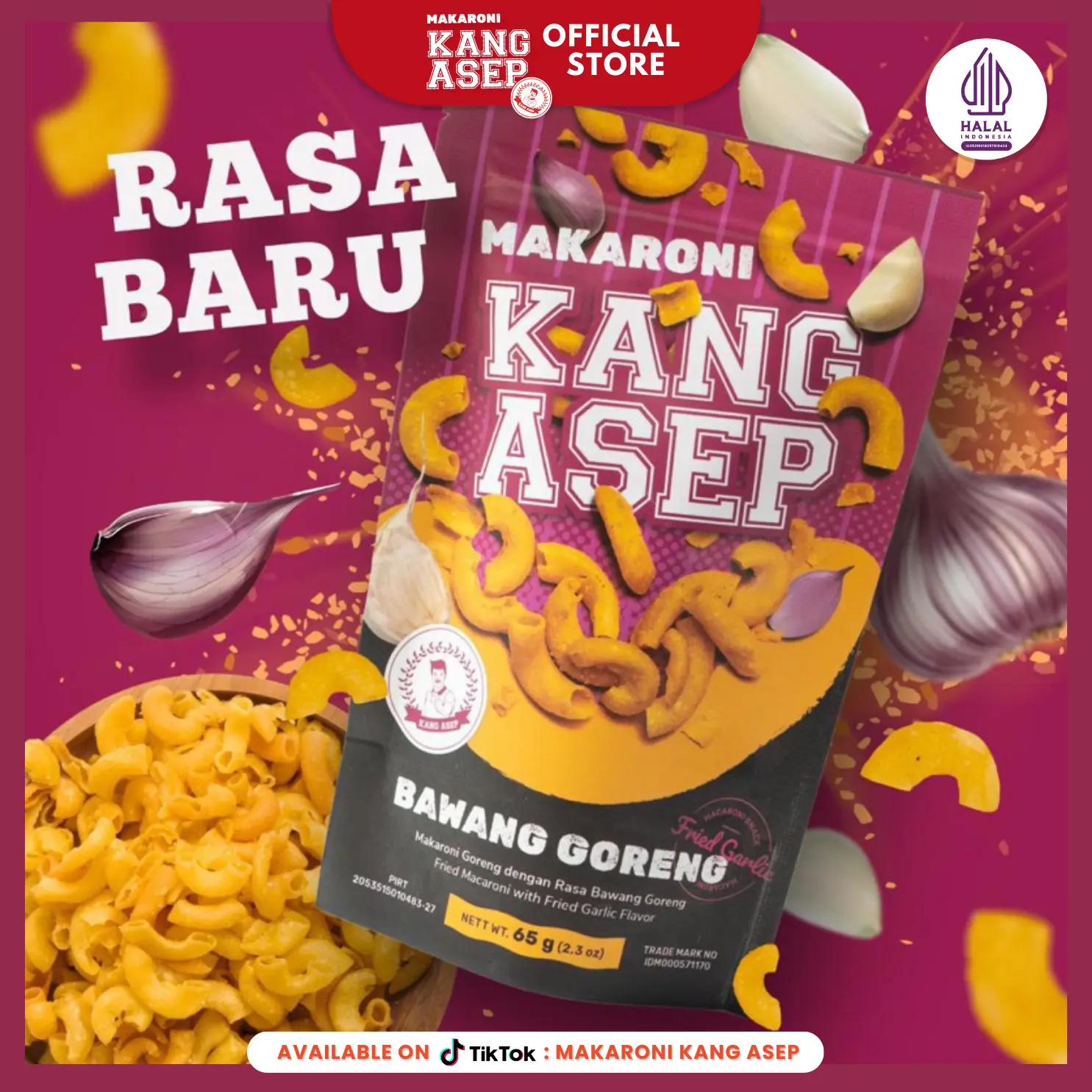 Makaroni Kang Asep Bawang Goreng Pouch 65gr