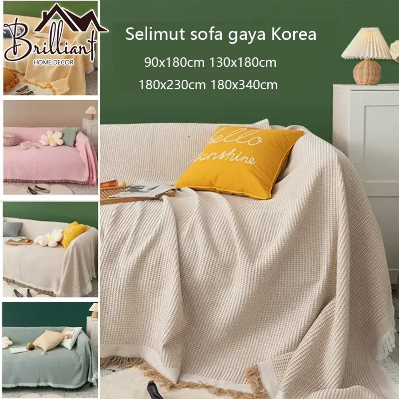 Brilliant Home Nordic Blanket Penutup Sofa Jacquard Selimut Sofa Sofa Cover throw blanket 130*180cm 180*340cm Benang Katun Kualitas Tinggi Serbaguna Gaya Skandinavia Sederhana Cocok untuk Berbagai Suasana