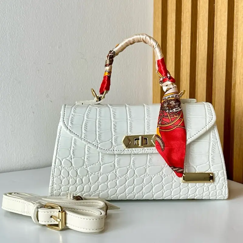 Handbag Mona by Nasta tas selempang bahan croco kombinasi kulit untuk wanita bisa untuk tas pesta atau kondangan free syal 4