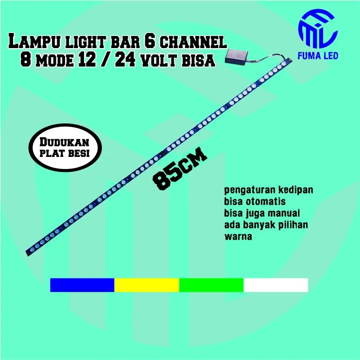 LAMPU LIGHT BAR 85CM 6CH 8MODE 12VOLT DAN 24VOLT  Kendaraan