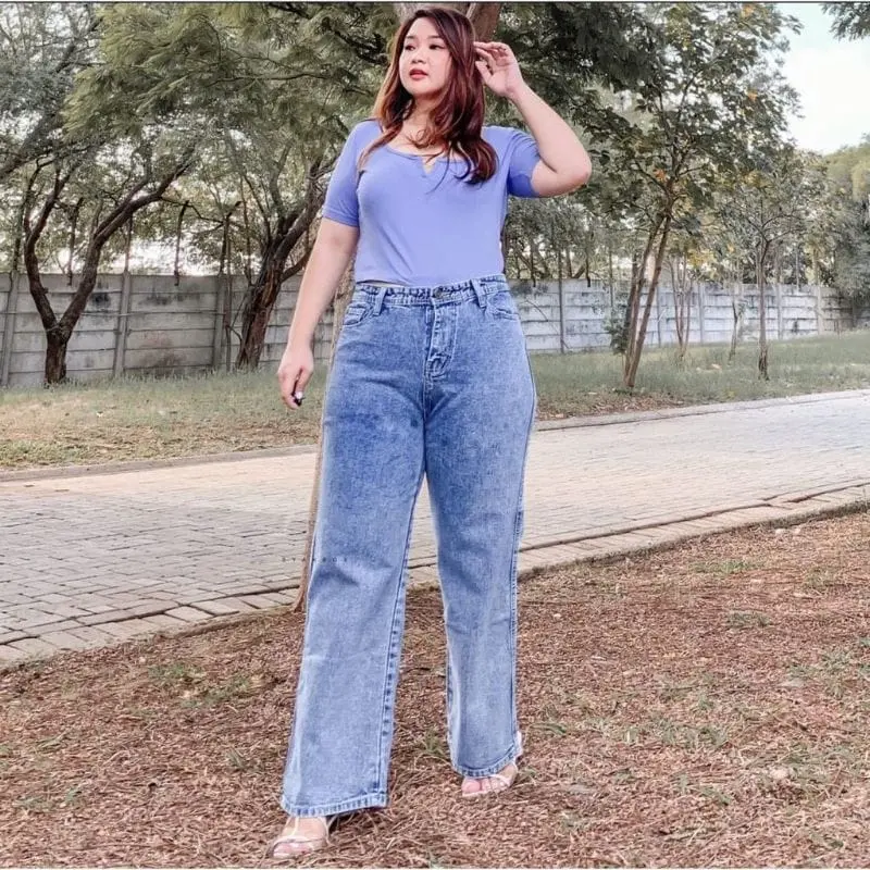 Kulot jeans Wanita JUMBO  Celana Kulot Cewek Highwaist Kulot Jeans Jumbo size 4L-8L 1