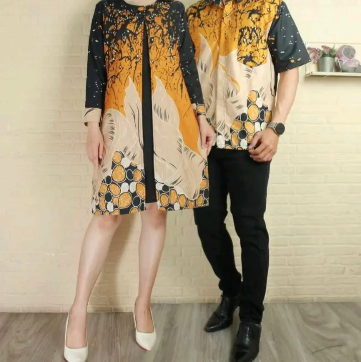 Tunik Batik Wanita Lengan Panjang & Hem Pria Bahan Katun Mikro - Lingkar Dada 52-58 cm 4
