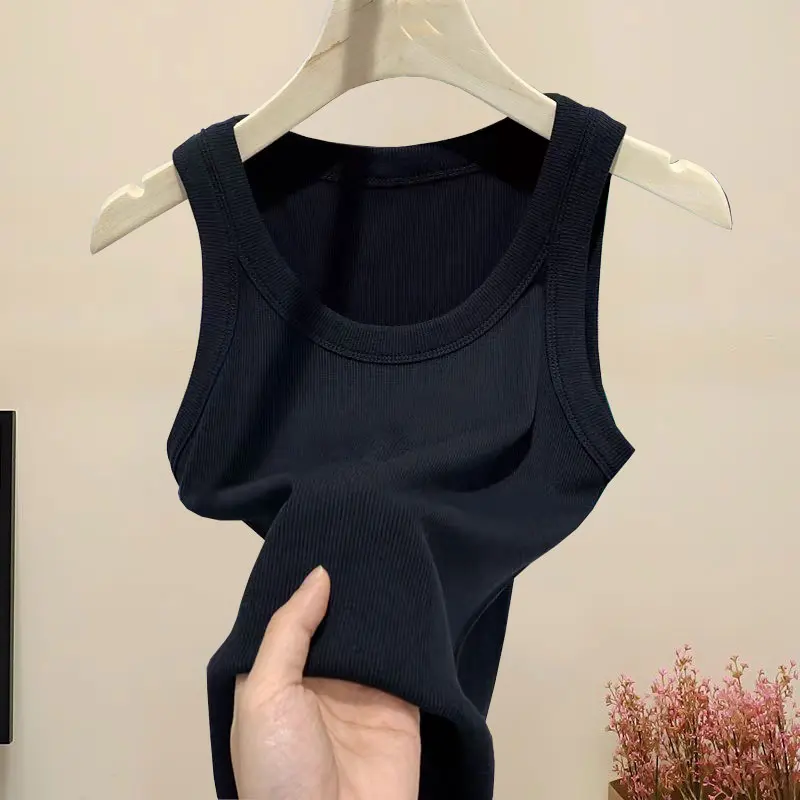 Áo Ba Lỗ Cho Nữ, Màu Trơn Dáng Ôm, Có Dây Đeo, Cổ Tròn, Dễ Phối Đồ Thích Hợp Cho Mùa Xuân Và Mùa Hè, Áo Đáy Top 1