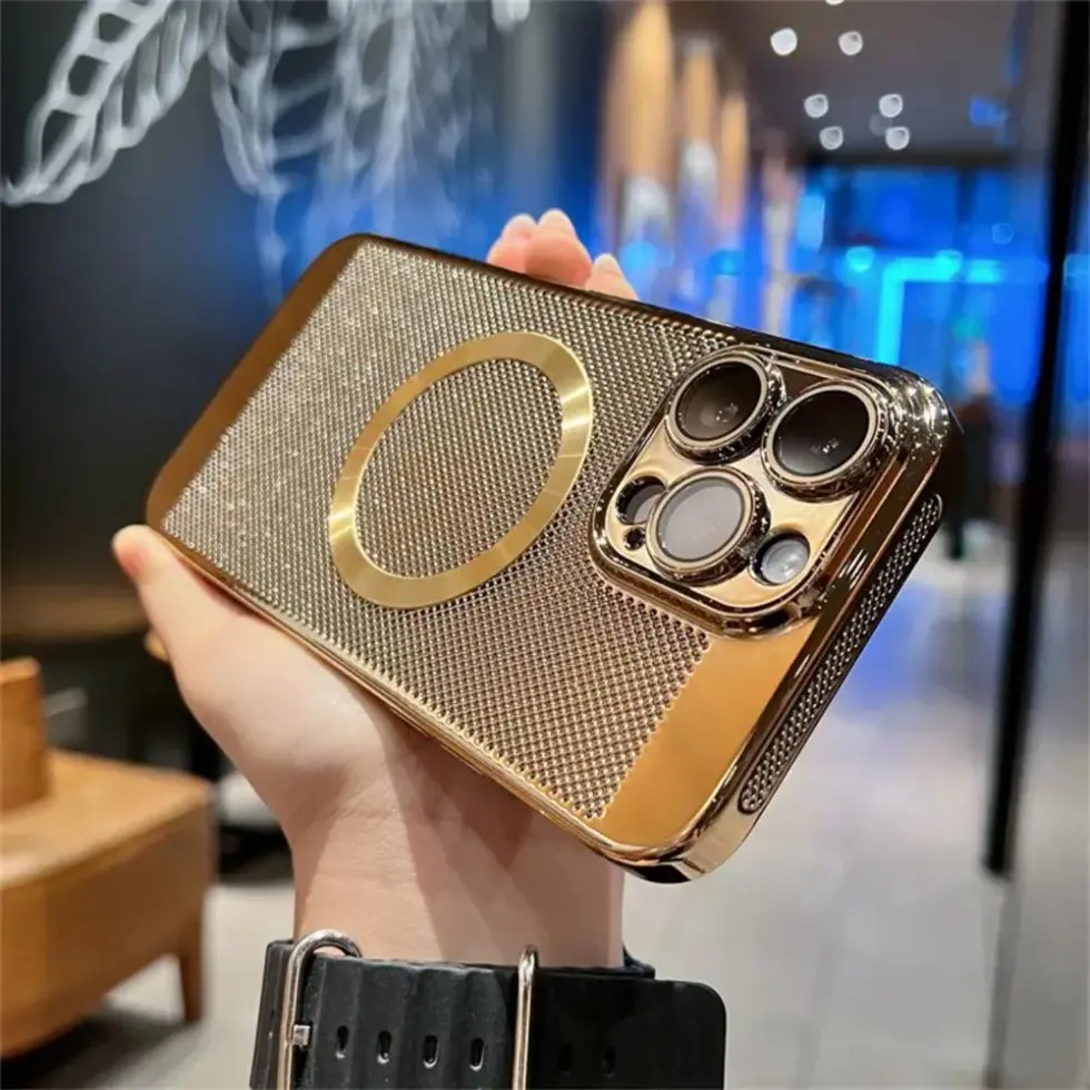 Luxury Metallic Heat dissipation Magnetic Phone Case For iPhone 15 14 13 12 Pro Max x/xs max xr case Anti fall Shockproof iphone case Casing Screen Protector Protector Accessories Protection