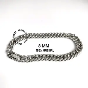 Hamza-Gelang Pria Gelang Wanita Gelang Titanium Gelang Rantai Anti Karat Anti Luntur Real Titanium Silver hitam gold