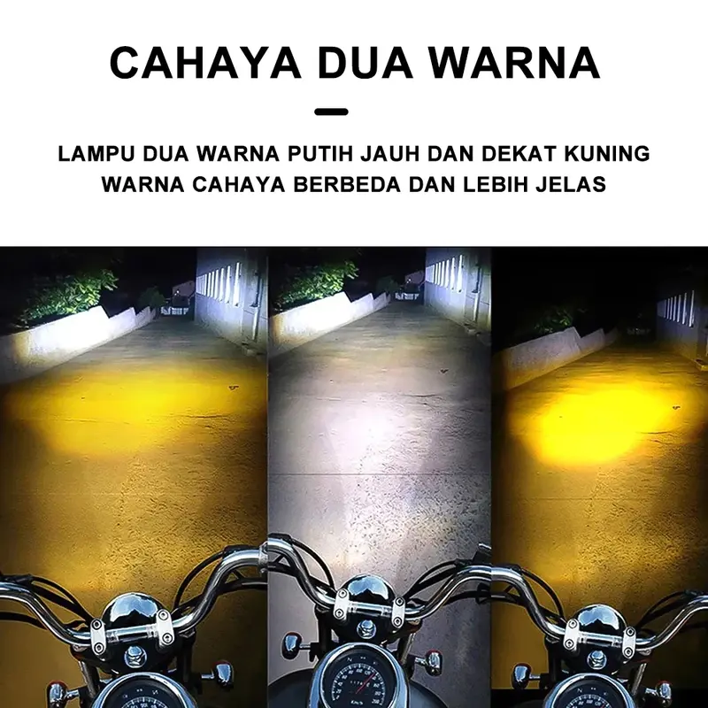 Lampu Tembak Laser SQL 3 Mata D2 D3 Full Alumunium Premium kuning-putih/putih-putih 150W 10000LM IP68 DC 9V-85V 4