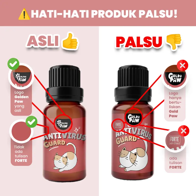 ANTI-VIRUS GUARD 5gr by Golden Paw Obat Virus Calici Distemper Panleu Flu Berat Demam Lemas Panleukopenia Kucing Ampuh Terbaik 5