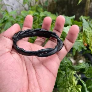 Gelang Akar Bahar Hitam Ekor Cabang Kepang 100% Original Akar Bahar