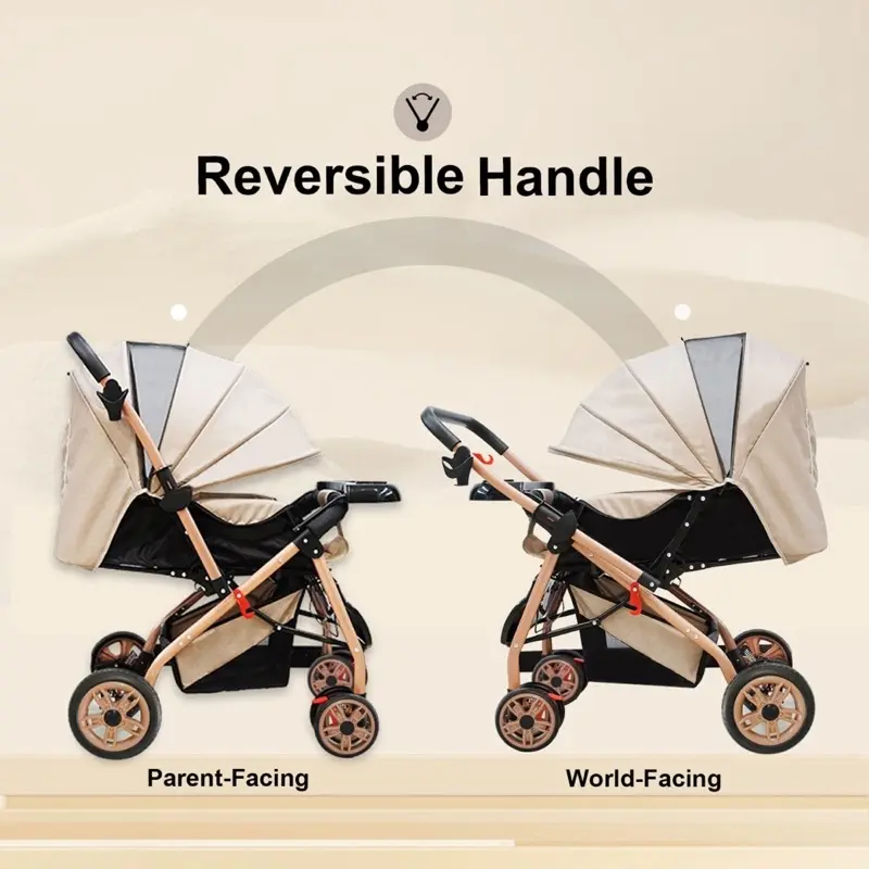 【COD】【Garansi 5 tahun】Bliss Baby Baby Stroller For Baby Foldable baby stroller Baby stroller with cushion Handle Table can rotate 2
