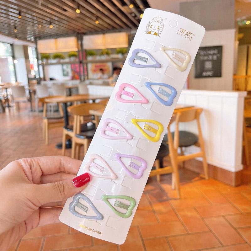 Kẹp Tóc Bé Gái, 10 Cái / Bộ, Thiết Kế Trái Tim Và Ngôi Sao Dễ Thương, Màu Pastel, Kẹp Tóc Công Chúa Bé Gái, Kẹp Bên, Phụ Kiện Tóc Trẻ Em, Mũ Cài Tóc Cho Bé Gái 5