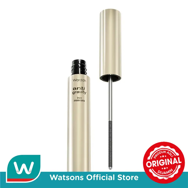 Wardah Mascara Anti-Gravity Iron Mascara Natural Volumizing - Lengthening Mascara Lentik - No Clumpy - Smudgeproof - Waterproof - Maskara - Bulu Mata Lentik Natural - Ringan - Eye Make up