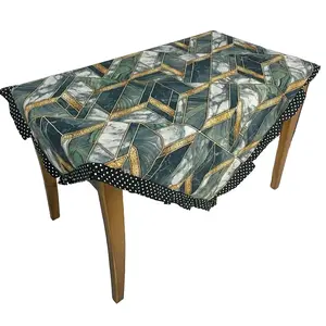 Taplak Meja Rumbai Motif Bahan Kain Katun Halus Uk 120 x 120 Cm Cocok Untuk Dekorasi Meja Tamu, Guru DLL