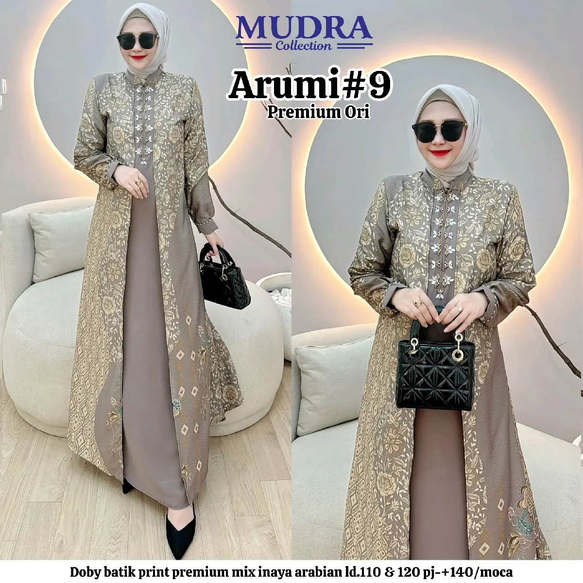 Arumi #9 Dress Gaun Gamis Mewah Pesta Bestseller by Mudra