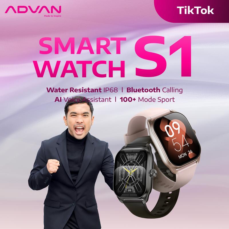 [Exclusive Putra Siregar] ADVAN Smartwatch S1 AI Voice Assistant IPS Display 2.01" Touchscreen Waterproof IP68 Bluetooth Call Health Monitoring 1