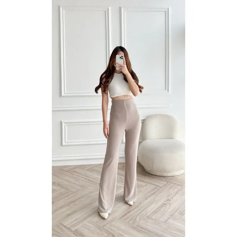 Flare Pants - Celana Highwaist Flare Pants - Highwaist Kulot Cutbray 3