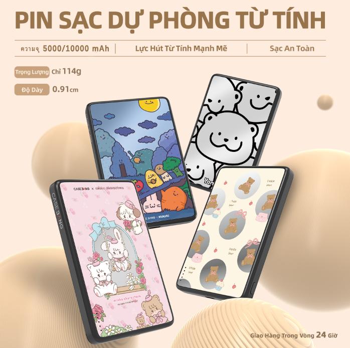 Pin Sạc Dự Phòng Từ Tính Cầm Tay CASEBANG Dung Lượng 5000 10000mAh Gói Pin MagSafe Siêu Mỏng Tương Thích Với iPhone 12-17 Cũng Hoạt Động Với Điện Thoại Và Ốp MagSafe