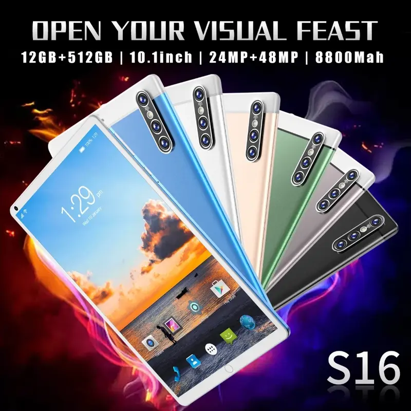 Limited time offer for free keyboard holster 2024 S16 10.1" Tablet [12GB+512GB] | Pengalaman Pro Layaknya PC | 120Hz OLED Real Color FullView Display | Ultra-tipi 8