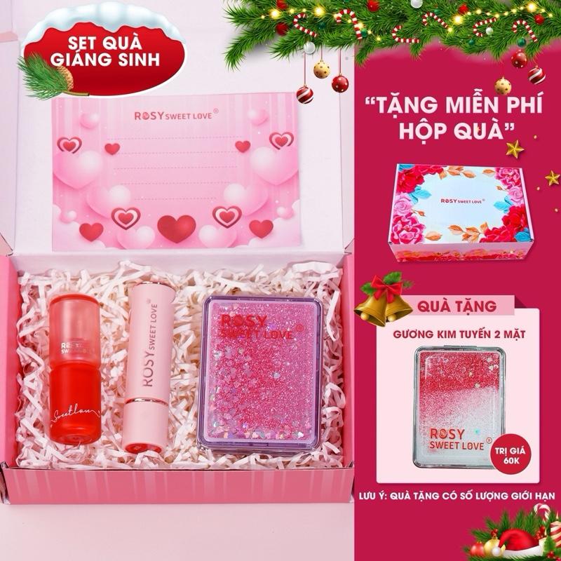   SET QUÀ  COMBO Son Sáp Lì Rosy + Dưỡng Môi Vitamin E Đỏ Chính Hãng Bền Màu Đẹp Chất Lượng An Toàn Cho Mẹ Bầu Trang Điểm Son Môi Cosmetic Nữ Mỹ Phẩm Women TẶNG GƯƠNG 