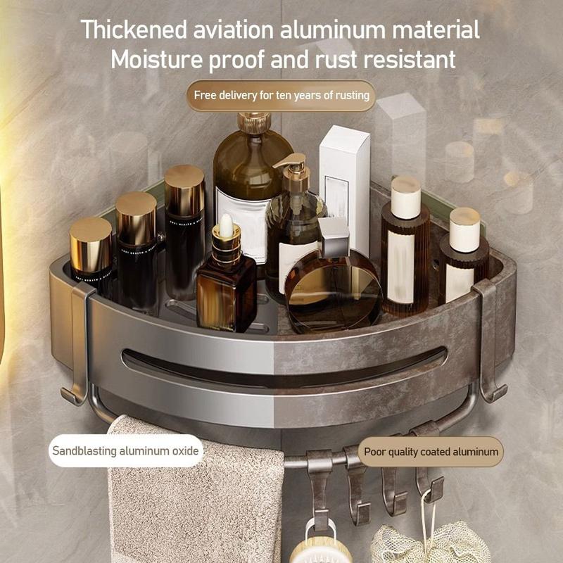 Product Introduction of Kệ Phòng Tắm Gắn Tường, Bền, Chất Liệu Nhôm, Giá Để Dầu Gội Đầu, Dụng Cụ Sắp Xếp Vòi Hoa Sen, Không Cần Khoan, Kệ Góc, Thích Hợp Cho Phòng Tắm 16