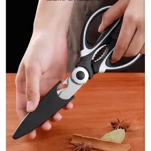 ￼Gunting Dapur Serbaguna Premium Multi-Fungsi Heavy Duty Stainless Steel dengan Pemotong Daging Tulang Sayuran Pecah Kacang Pembuka Botol Pegangan Ergonomis Tahan Karat