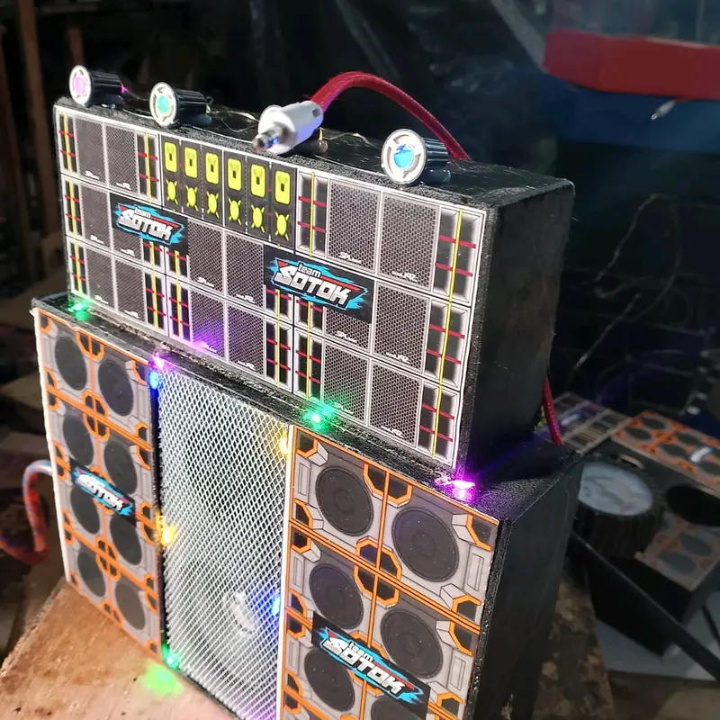 sound miniatur full lampu warna biru 6
