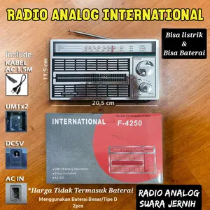 COD Radio Internasional International F-4250 Portable AC DC ( Listrik atau Baterai ) Mode AM FM SW IBZ